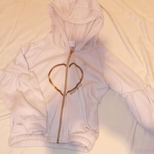 Chic Kids' White Hoodie with Gold Heart Accent